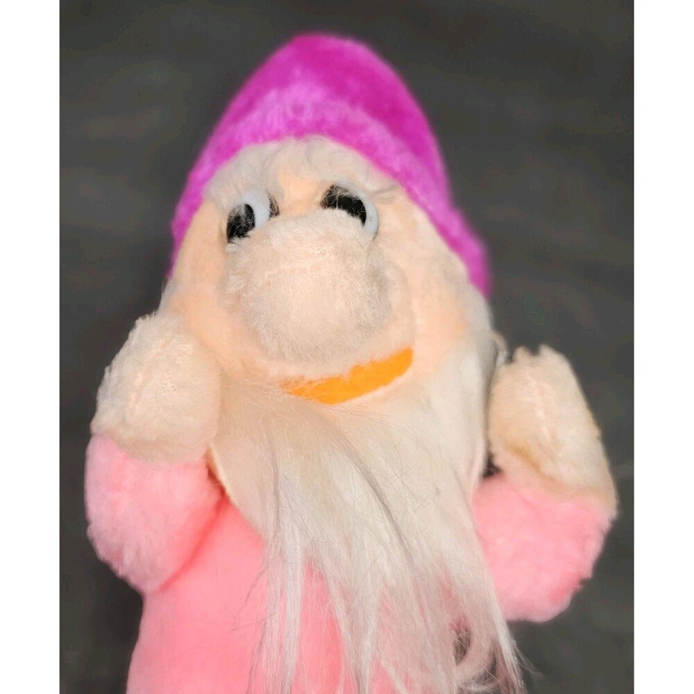 Vtg Snow White and Seven Dwarfs Plush 12" with‎ Hard Filling
